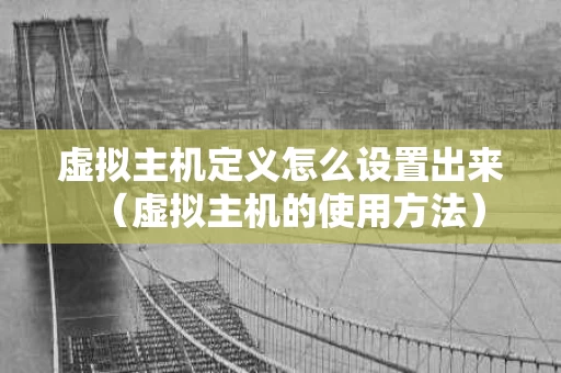 虚拟主机定义怎么设置出来（虚拟主机的使用方法）
