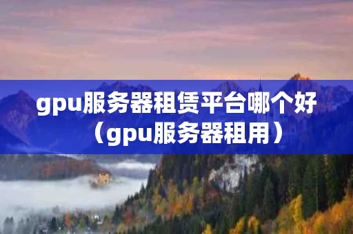 gpu服务器租赁平台哪个好（gpu服务器租用）