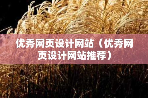 优秀网页设计网站（优秀网页设计网站推荐）