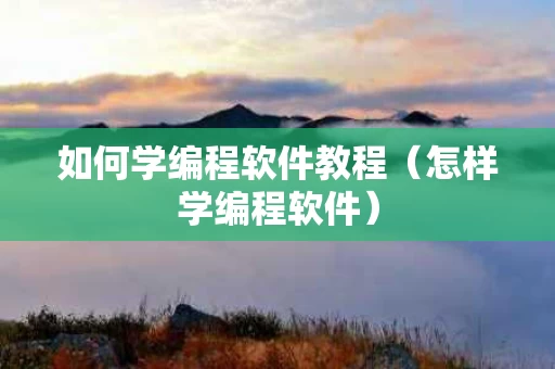 如何学编程软件教程（怎样学编程软件）