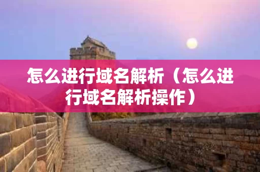 怎么进行域名解析（怎么进行域名解析操作）