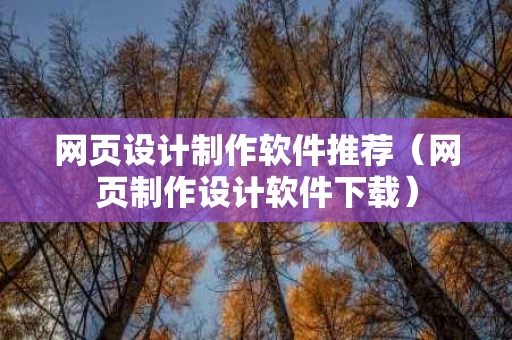 网页设计制作软件推荐（网页制作设计软件下载）