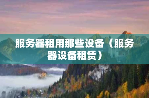 服务器租用那些设备（服务器设备租赁）