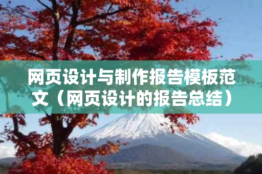 网页设计与制作报告模板范文（网页设计的报告总结）