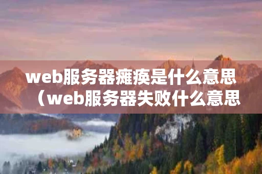 web服务器瘫痪是什么意思（web服务器失败什么意思）