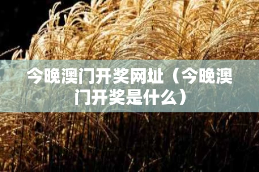 今晚澳门开奖网址（今晚澳门开奖是什么）
