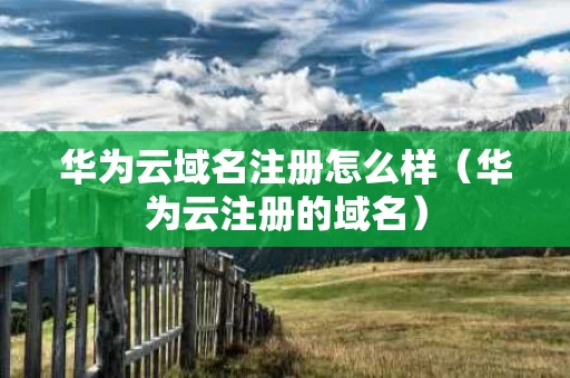 华为云域名注册怎么样（华为云注册的域名）