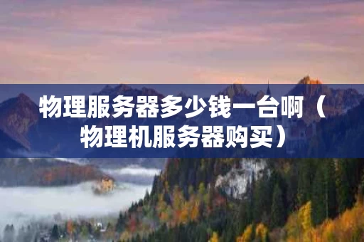 物理服务器多少钱一台啊（物理机服务器购买）