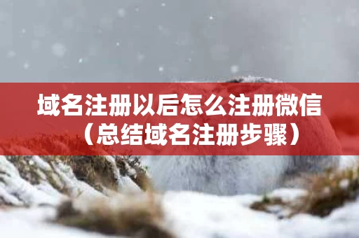 域名注册以后怎么注册微信（总结域名注册步骤）