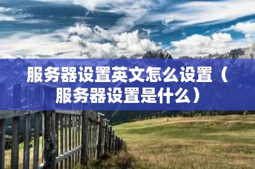 服务器设置英文怎么设置（服务器设置是什么）