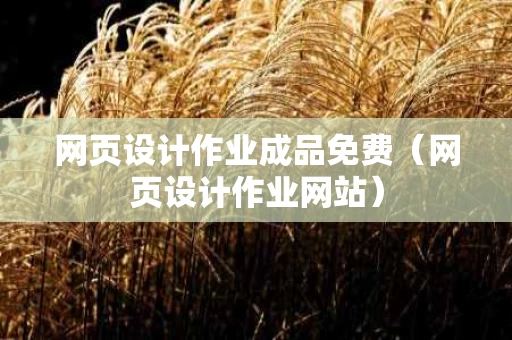 网页设计作业成品免费（网页设计作业网站）