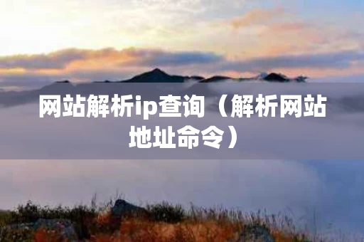 网站解析ip查询（解析网站地址命令）