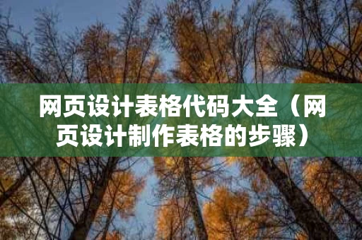 网页设计表格代码大全（网页设计制作表格的步骤）