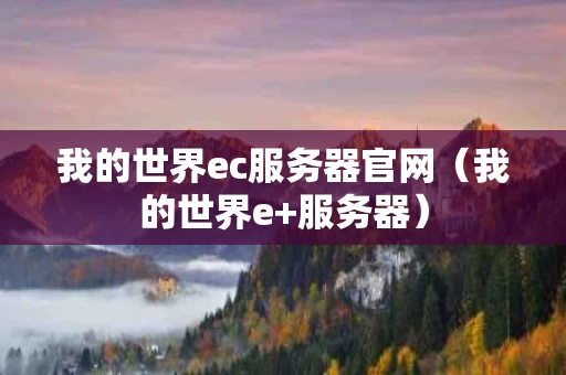我的世界ec服务器官网（我的世界e+服务器）