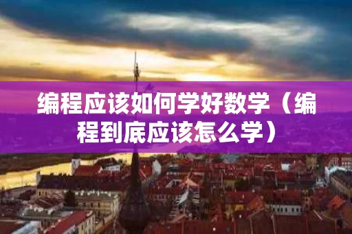 编程应该如何学好数学（编程到底应该怎么学）