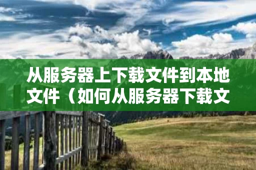 从服务器上下载文件到本地文件（如何从服务器下载文件）