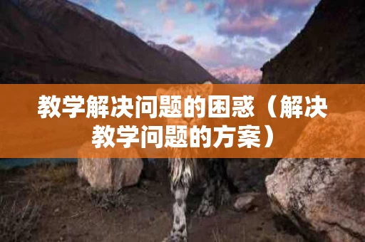 教学解决问题的困惑（解决教学问题的方案）