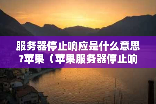 服务器停止响应是什么意思?苹果（苹果服务器停止响应怎么办）