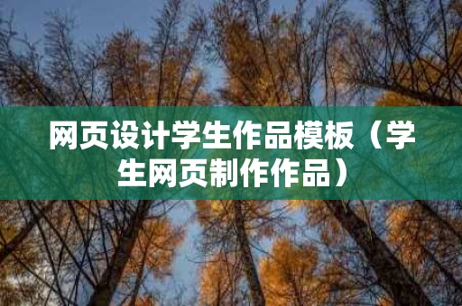 网页设计学生作品模板（学生网页制作作品）