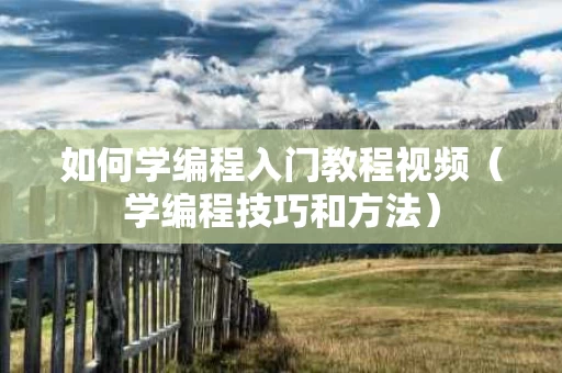如何学编程入门教程视频（学编程技巧和方法）