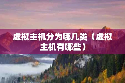 虚拟主机分为哪几类（虚拟主机有哪些）
