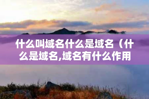 什么叫域名什么是域名（什么是域名,域名有什么作用）