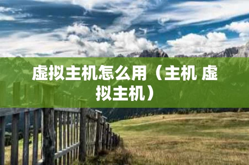 虚拟主机怎么用（主机 虚拟主机）