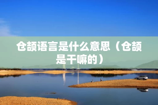 仓颉语言是什么意思（仓颉是干嘛的）