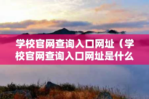 学校官网查询入口网址（学校官网查询入口网址是什么）