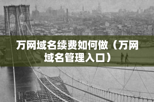 万网域名续费如何做（万网域名管理入口）