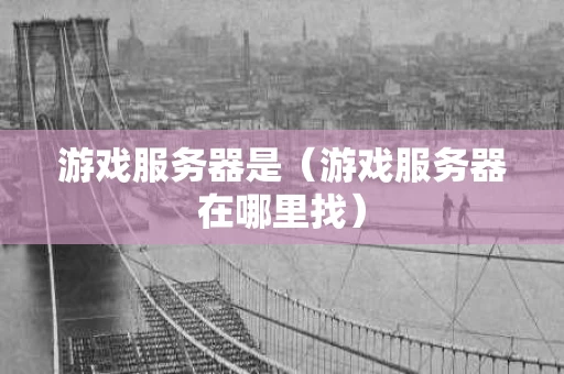 游戏服务器是（游戏服务器在哪里找）