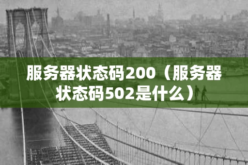 服务器状态码200（服务器状态码502是什么）