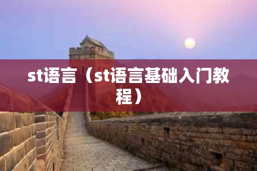 st语言（st语言基础入门教程）