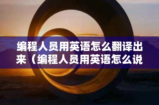 编程人员用英语怎么翻译出来（编程人员用英语怎么说?）