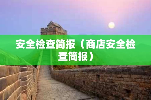安全检查简报（商店安全检查简报）