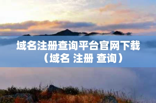 域名注册查询平台官网下载（域名 注册 查询）