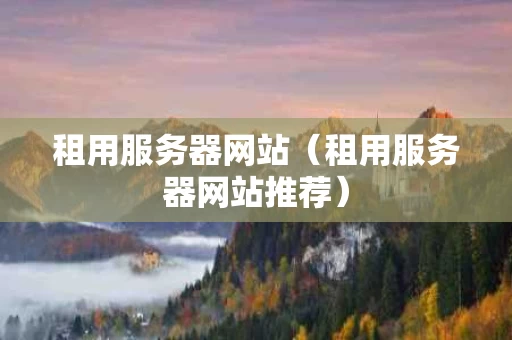 租用服务器网站（租用服务器网站推荐）