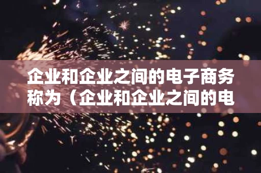 企业和企业之间的电子商务称为（企业和企业之间的电子商务称为什么）