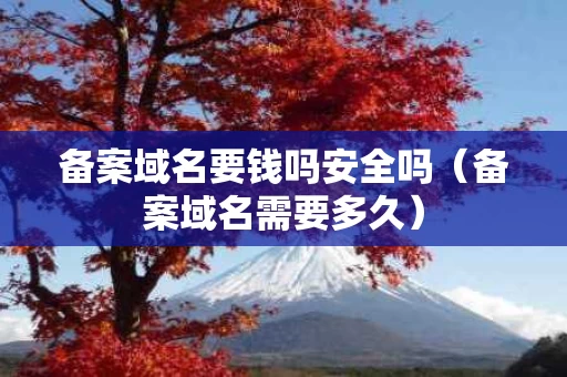 备案域名要钱吗安全吗（备案域名需要多久）