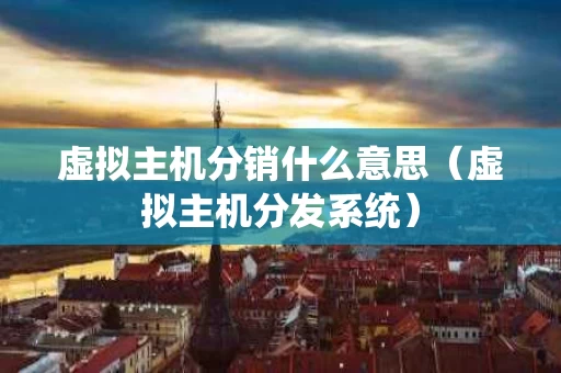 虚拟主机分销什么意思（虚拟主机分发系统）