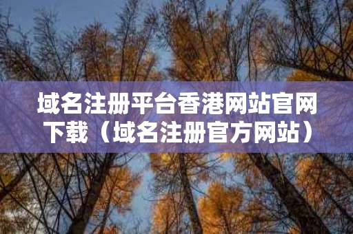域名注册平台香港网站官网下载（域名注册官方网站）