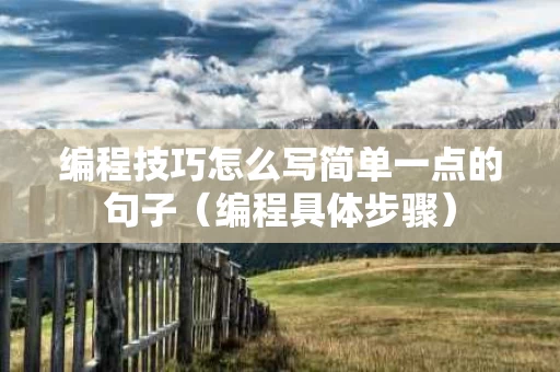 编程技巧怎么写简单一点的句子（编程具体步骤）