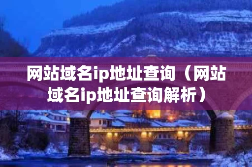 网站域名ip地址查询（网站域名ip地址查询解析）