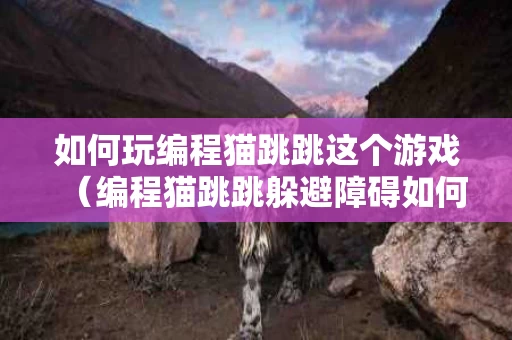 如何玩编程猫跳跳这个游戏（编程猫跳跳躲避障碍如何设置）