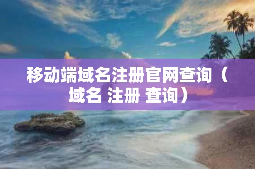 移动端域名注册官网查询（域名 注册 查询）