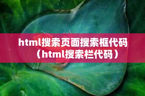 html搜索页面搜索框代码（html搜索栏代码）