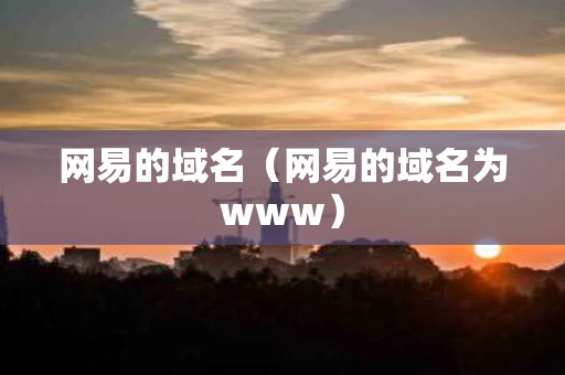 网易的域名（网易的域名为www）