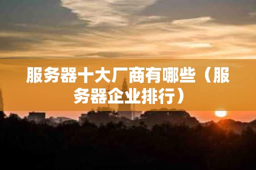 服务器十大厂商有哪些（服务器企业排行）