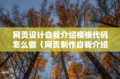 网页设计自我介绍模板代码怎么做（网页制作自我介绍源代码）