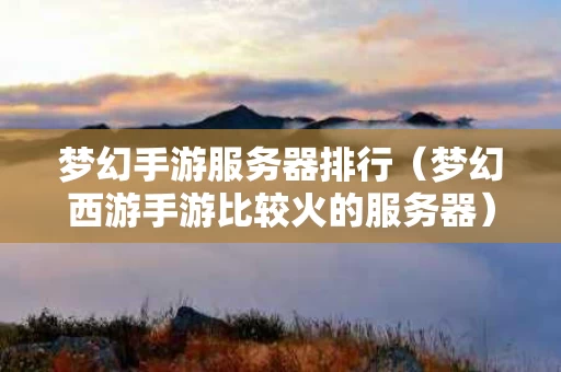 梦幻手游服务器排行（梦幻西游手游比较火的服务器）